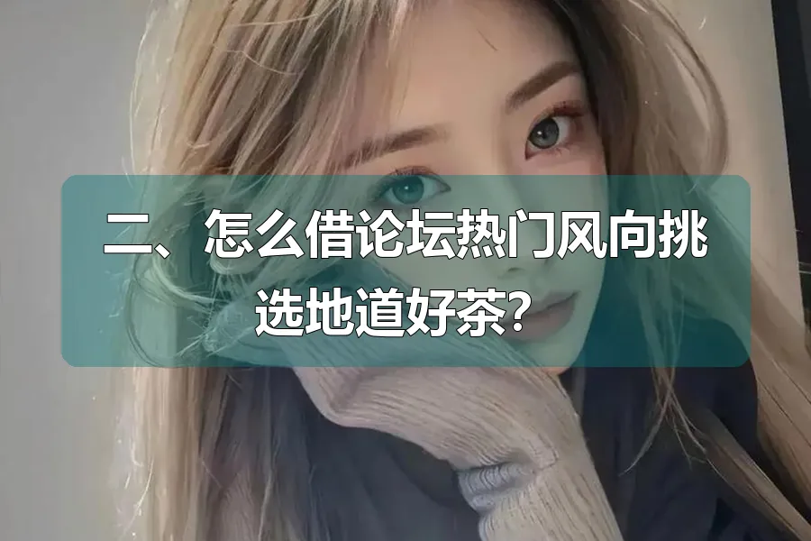 二、怎么借论坛热门风向挑选地道好茶?